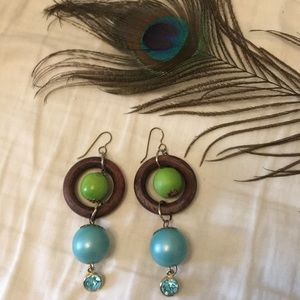 Urban Outfitters Jewelry - Urban Outfitters Green Blue Wood earrings Urban Outfitters Jewelry - Urban Outfitters Green Blue Wood earrings
